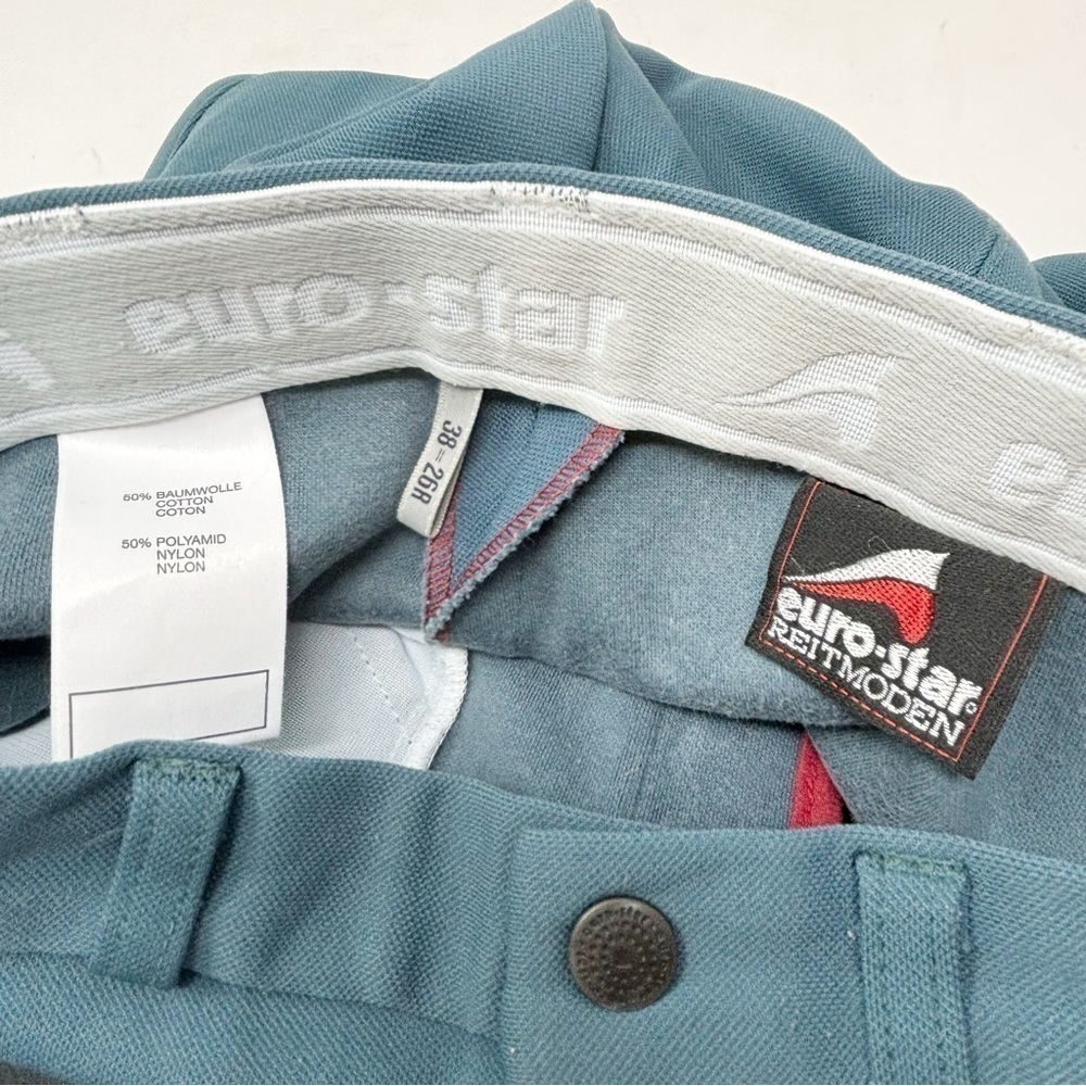 EURO-STAR REITMODEN Blue Leather Riding Breeches Pants Dressage Equestrian 26R - Picture 8 of 8